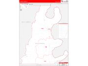 E. CarrollParish (County), LA Wall Map Zip Code Red Line Style 2023